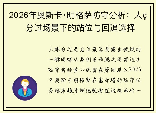 2026年奥斯卡·明格萨防守分析：人球分过场景下的站位与回追选择